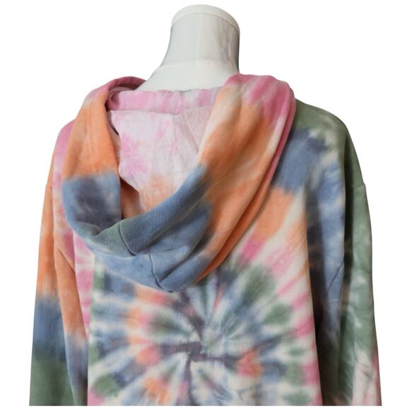 Raquel Allegra Tie Dye Crop Hoodie in Pastel Size 2/M - Picture 12 of 12